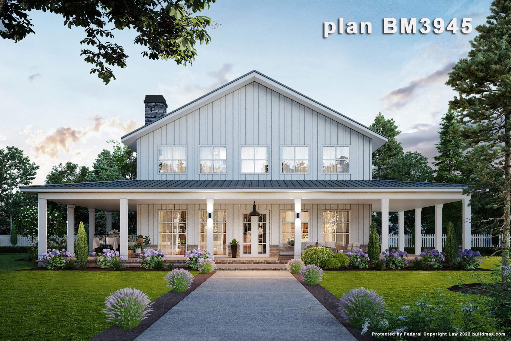 BM3945 Farmhouse Barndominiums