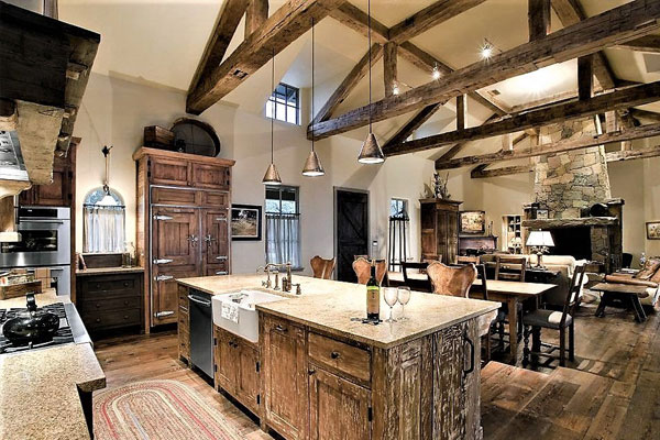 interior of a home with rustic decoration