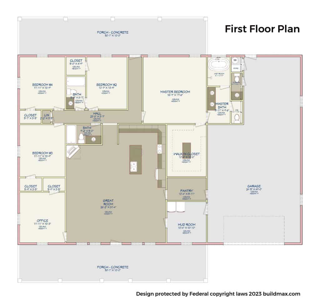 barndominium floor plan details