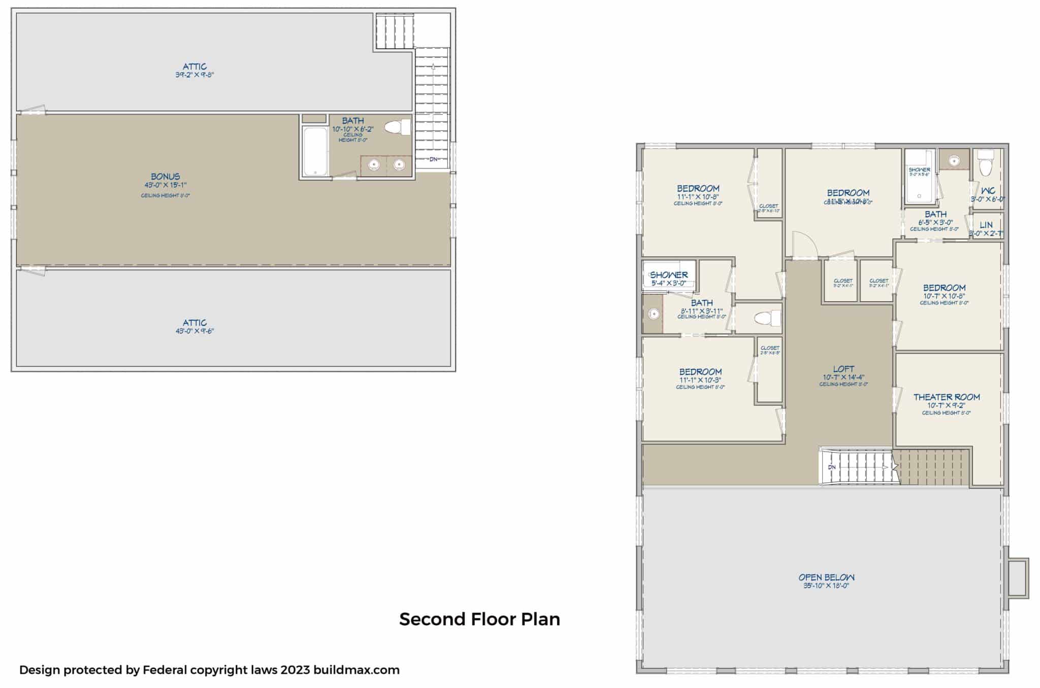 barndominium floor plan second floor layout details