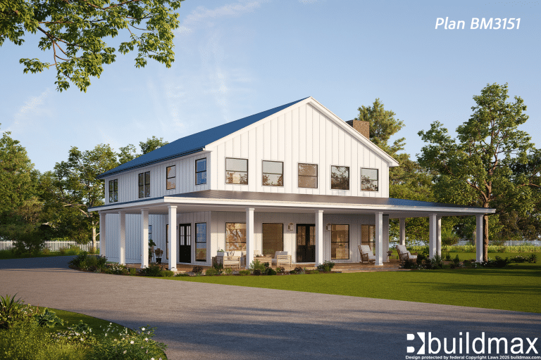 BM3151-Farmhouse Barndominiums | BuildMax